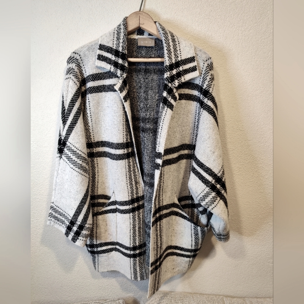 Cyrus large plaid collared cardigan